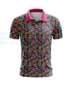 CoolWick Day of the Dead Everyday Button Polo