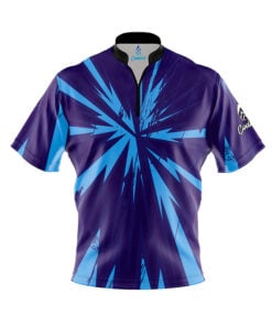 Blue Purple Splat Fast Track CoolWick Bowling Jersey