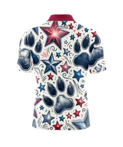 Alternative view of Red White Blue Paw Prints Fast Track CoolWick Bowling Jersey