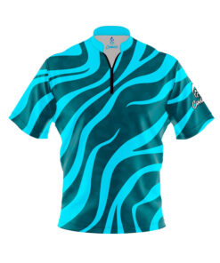 Teal Swirls Fast Track CoolWick Bowling Jersey