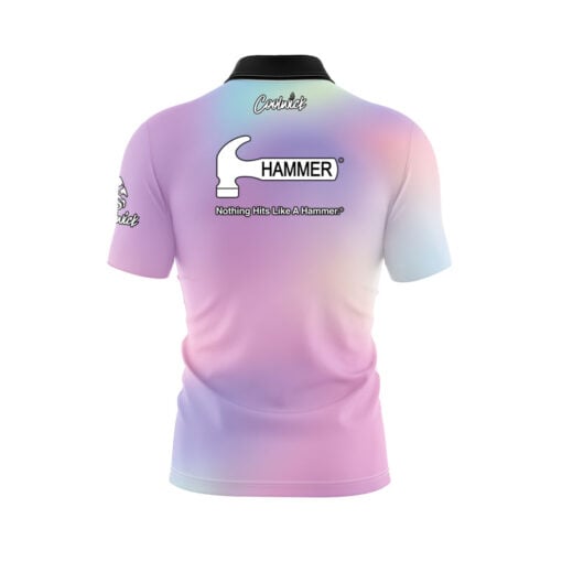 Hammer Cotton Candy Skies Quick Ship CoolWick Sash Zip Bowling Jersey - Image 2