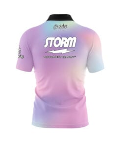 Alternative view of Storm Cotton Candy Skies Quick Ship CoolWick Sash Zip Bowling Jersey