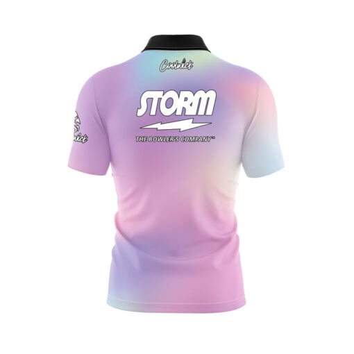 Storm Cotton Candy Skies Quick Ship CoolWick Sash Zip Bowling Jersey - Image 2