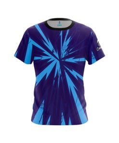 Blue Purple Splat CoolWick Bowling Jersey