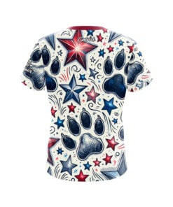 Alternative view of Red White Blue Paw Prints CoolWick Bowling Jersey