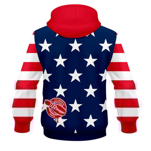 12Bagger Reign American Flag CoolWick Bowling Hoodie - Image 2