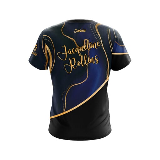 Hammer Jacqueline Rollins Blue Gold Rivulets CoolWick Bowling Jersey - Image 2