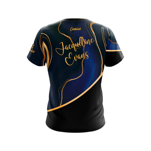 Hammer Jacqueline Evans Blue Gold Rivulets CoolWick Bowling Jersey - Image 2
