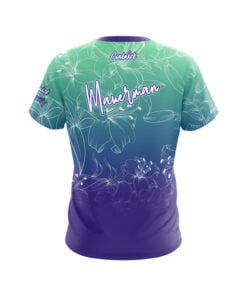 Alternative view of Jennifer Mauerman Flower Love Purple Teal CoolWick Bowling Jersey