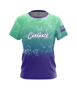 Jennifer Mauerman Flower Love Purple Teal CoolWick Bowling Jersey