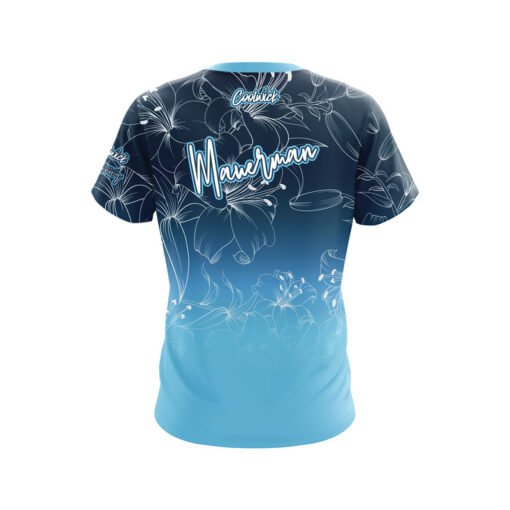 Jennifer Mauerman Flower Love Teal Fade CoolWick Bowling Jersey - Image 2