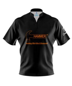 Hammer Black Quick Ship CoolWick Sash Zip Bowling Jersey
