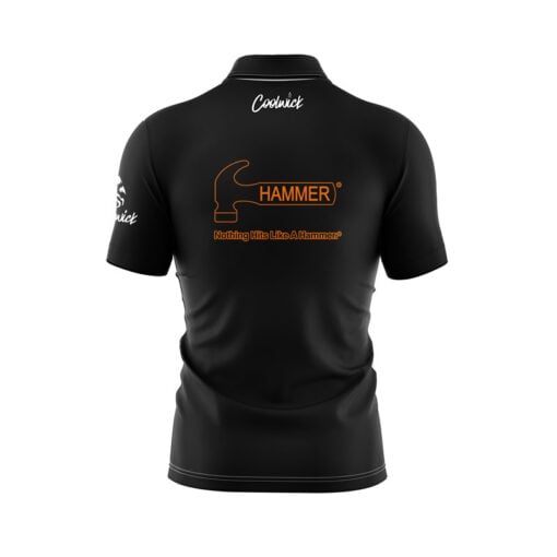 Hammer Black Quick Ship CoolWick Sash Zip Bowling Jersey - Image 2