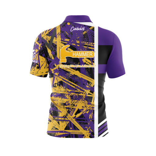 Hammer Black Mamba Quick Ship CoolWick Sash Zip Bowling Jersey - Image 2