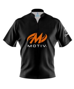 Motiv Black Quick Ship CoolWick Sash Zip Bowling Jersey