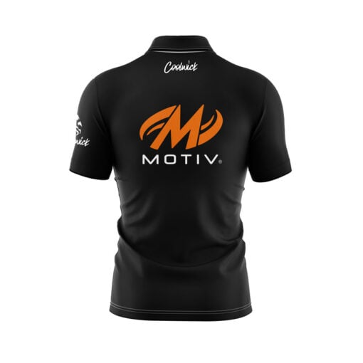 Motiv Black Quick Ship CoolWick Sash Zip Bowling Jersey - Image 2