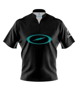 Storm Black Quick Ship CoolWick Sash Zip Bowling Jersey