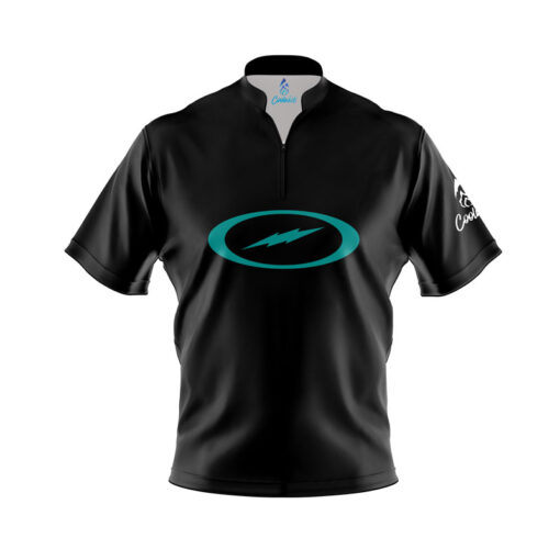 Storm Black Quick Ship CoolWick Sash Zip Bowling Jersey