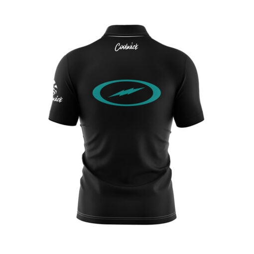 Storm Black Quick Ship CoolWick Sash Zip Bowling Jersey - Image 2