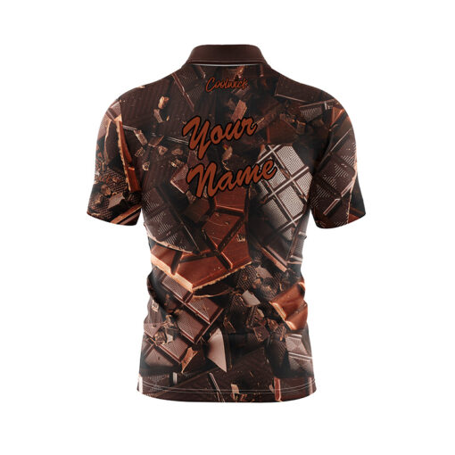 Chocolate Fast Track CoolWick Bowling Jersey - Image 3