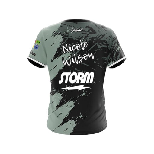 Storm Nicole Wilson Mint Black White CoolWick Bowling Jersey - Image 2