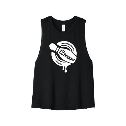 12Bagger Women's Cropped Racerback Bowling Tank Top - Image 5