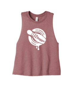 12Bagger Women's Cropped Racerback Bowling Tank Top
