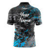 CoolWick Elite Glitching Black Blue Sash Zip Jersey - Image 2