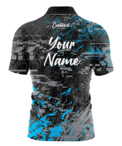 Alternative view of CoolWick Elite Glitching Black Blue Sash Zip Jersey