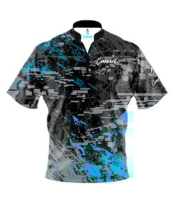 CoolWick Elite Glitching Black Blue Sash Zip Jersey