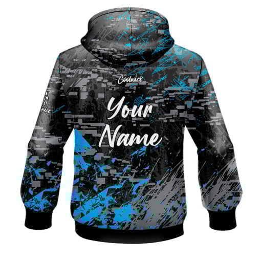 CoolWick Elite Glitching Black Blue Hoodie - Image 2