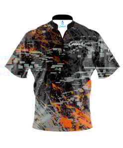 CoolWick Elite Glitching Black Orange Sash Zip Jersey