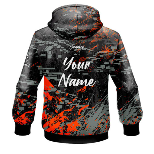 CoolWick Elite Glitching Black Orange Hoodie - Image 2