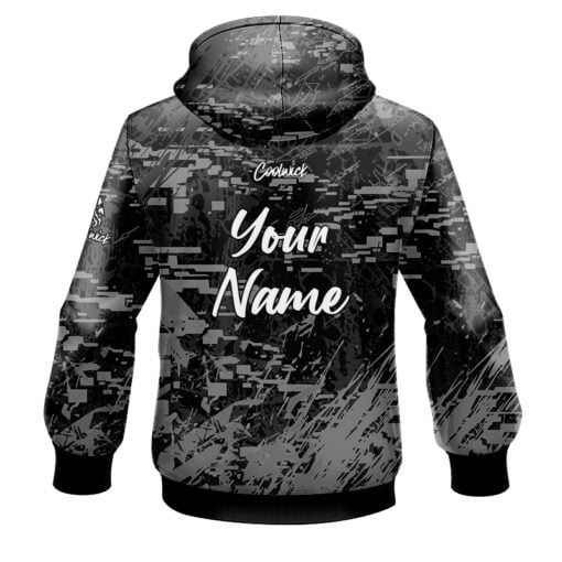 CoolWick Elite Glitching Black Grey Hoodie - Image 2