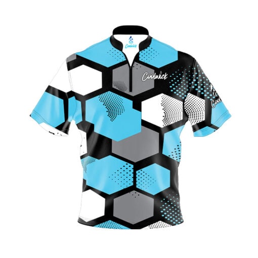 CoolWick Elite Nogahex Columbia Blue Sash Zip Jersey