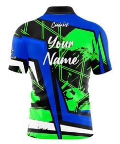 Alternative view of CoolWick Elite Sebiv Blue Green Sash Zip Jersey