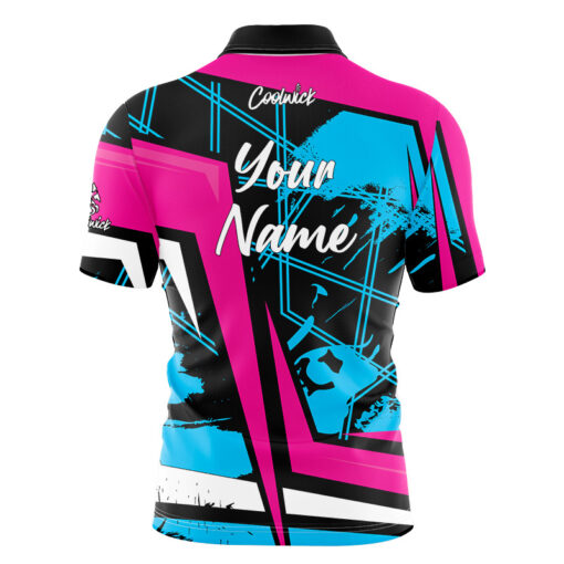 CoolWick Elite Sebiv Pink Blue Sash Zip Jersey - Image 2