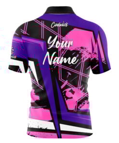 Alternative view of CoolWick Elite Sebiv Purple Pink Sash Zip Jersey