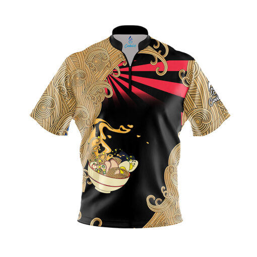 Plain Cup O' Noodles Quick Ship CoolWick Sash Zip Bowling Jersey