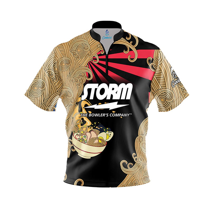Storm Cup O' Noodles Quick Ship CoolWick Sash Zip Bowling Jersey