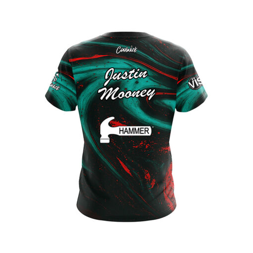 Hammer Justin Mooney Teal Marble CoolWick Bowling Jersey - Image 2