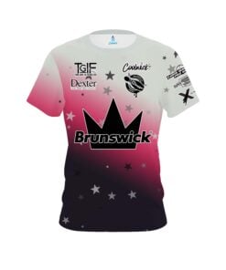 Stefanie Johnson Brunswick x 12Bagger Gray Pink Plum Ombre CoolWick Bowling Jersey