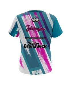Alternative view of Stefanie Johnson Brunswick Pink Teal Paint CoolWick Bowling Jersey