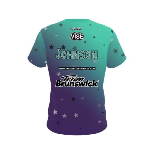 Stefanie Johnson Brunswick Teal Purple Ombre CoolWick Bowling Jersey - Image 2