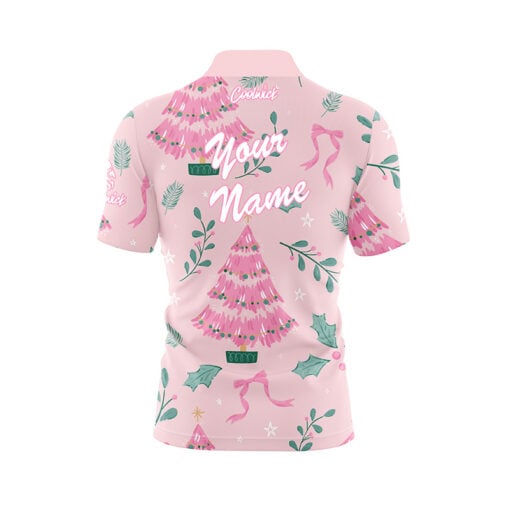 Pink Christmas Fast Track CoolWick Bowling Jersey - Image 3