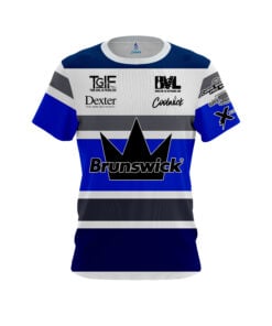 Stefanie Johnson Brunswick Blue Stripes CoolWick Bowling Jersey