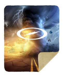 Alternative view of Storm Lightning Tornado Sherpa Lined Throw Blanket