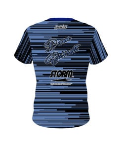 Alternative view of Storm Dom Barrett Blue Black Lines CoolWick Bowling Jersey