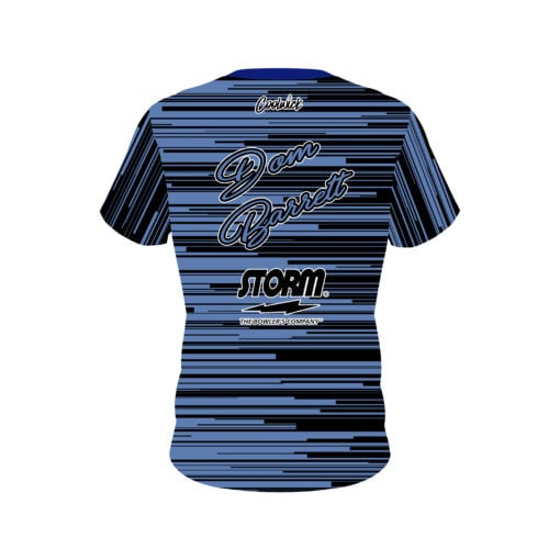 Storm Dom Barrett Blue Black Lines CoolWick Bowling Jersey - Image 2