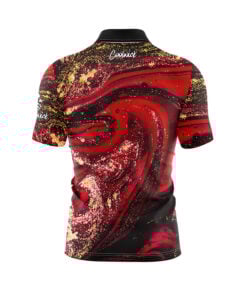 Alternative view of Red Liquid Marble Fast Track CoolWick Bowling Jersey